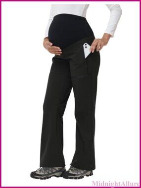Maternity Fleece Lined Snow Pants Over Belly Hiking Winter